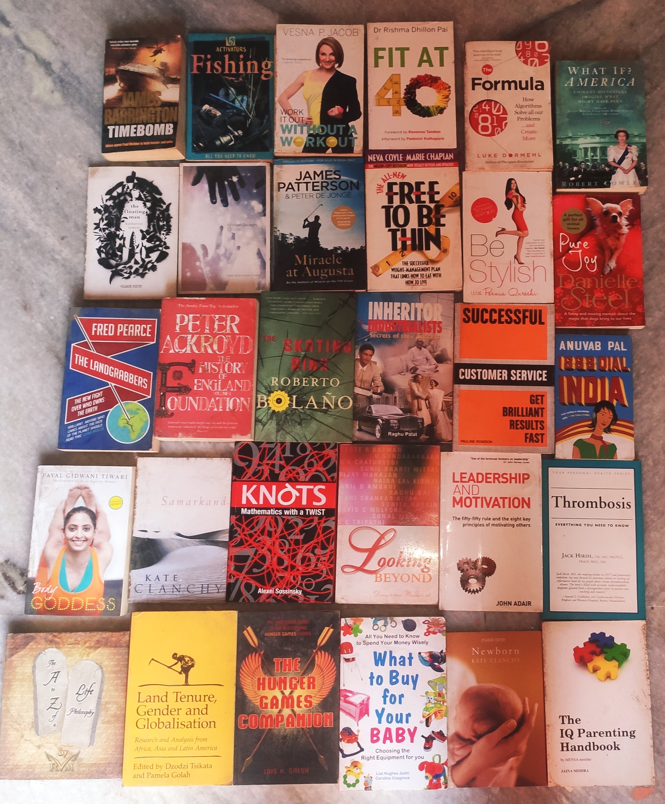Mixed Lot of 30 Books, Mixed Genres, Condition: Used Good