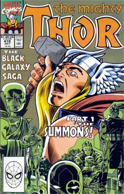 Thor, Vol. 1 The Black Galaxy Saga, Part 1: The Summons; Childhood's End! |  Issue#419A | Year:1990 | Series: Thor | Pub: Marvel Comics | Direct Edition