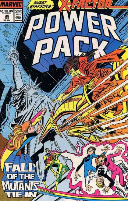 Power Pack, Vol. 1 The Fall of the Mutants - Life Or Death! |  Issue#35 | Year:1987 | Series: Power Pack | Pub: Marvel Comics |