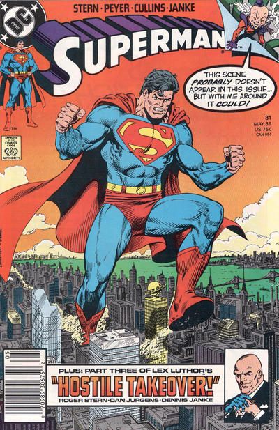 Superman, Vol. 2 As Good As His Word / Hostile Takeover, Part 3: Poison Pill |  Issue#31B | Year:1989 | Series: Superman | Pub: DC Comics | Newsstand Edition