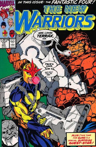 The New Warriors, Vol. 1 Sore Winners |  Issue#17A | Year:1991 | Series: New Warriors | Pub: Marvel Comics | Direct Edition