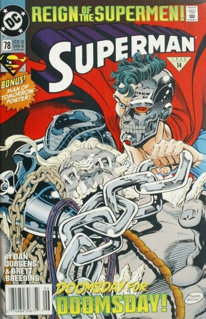 Superman, Vol. 2 Reign of the Supermen - Alive |  Issue#78B | Year:1993 | Series: Superman | Pub: DC Comics | Newsstand Edition