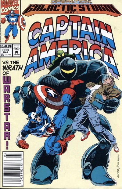 Captain America, Vol. 1 Operation: Galactic Storm - Part 1 |  Issue#398B | Year:1992 | Series: Captain America | Pub: Marvel Comics | Newsstand Edition