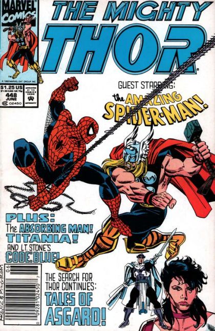 Thor, Vol. 1 Secret Agendas!!; The Face of Fear! |  Issue#448B | Year:1992 | Series: Thor | Pub: Marvel Comics | Newsstand Edition