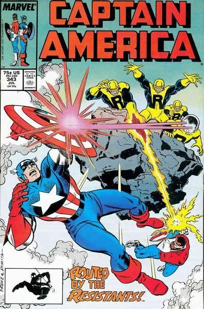 Captain America, Vol. 1 Slippery People |  Issue#343A | Year:1988 | Series: Captain America | Pub: Marvel Comics | Direct Edition