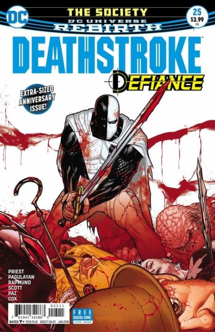 Deathstroke, Vol. 4 The Society |  Issue#25A | Year:2017 | Series: Deathstroke | Pub: DC Comics | Regular Ryan Sook Cover