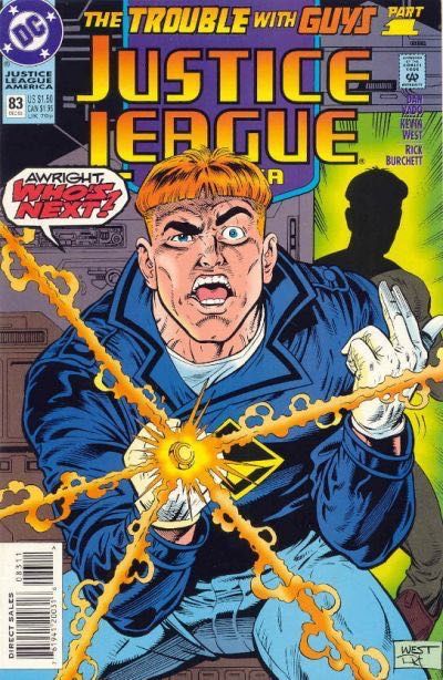 Justice League / International / America The Trouble With Guys, The Trouble With Guys |  Issue#83A | Year:1993 | Series: Justice League | Pub: DC Comics | Direct Edition