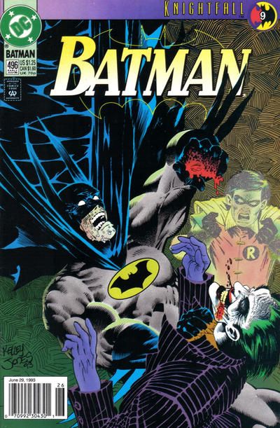 Batman, Vol. 1 Knightfall - Part 9: Die Laughing |  Issue#496B | Year:1993 | Series: Batman | Pub: DC Comics | Newsstand Edition