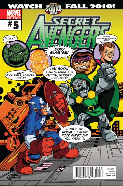 Secret Avengers, Vol. 1 The Heroic Age - Secret Histories, Epilogue: The Secret Life of Max Fury |  Issue#5C | Year:2010 | Series: Avengers | Pub: Marvel Comics | Super Hero Squad Variant Cover