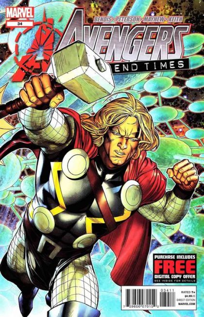 The Avengers, Vol. 4 End Times  |  Issue#34A | Year:2012 | Series: Avengers | Pub: Marvel Comics | Brandon Peterson Regular Cover