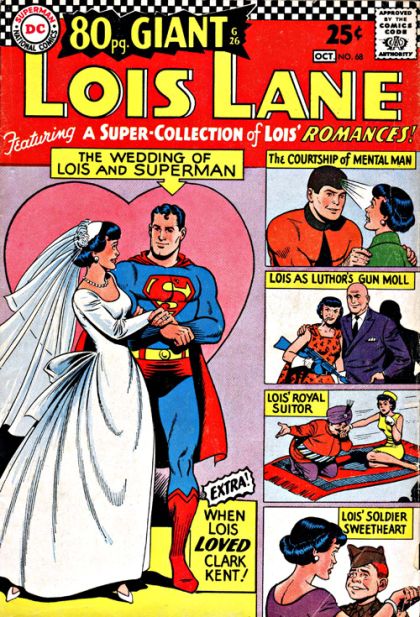 Superman's Girl Friend Lois Lane Superman's Rival, Mental Man / Lois Lane's Stone-Age Suitor / Lois Lane, Gun-Moll |  Issue#68 | Year:1966 | Series: Superman | Pub: DC Comics |
