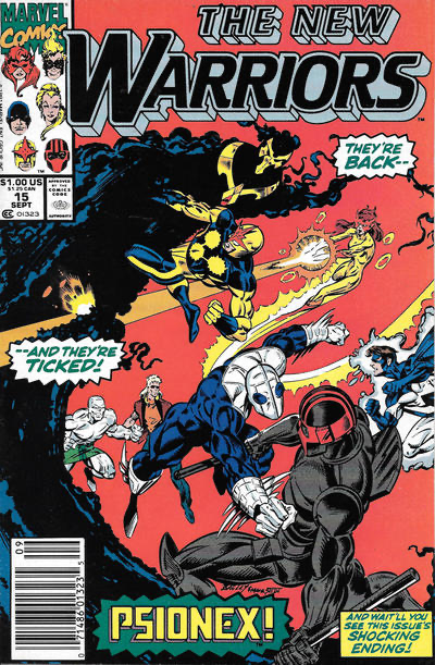 The New Warriors, Vol. 1 The Sushi People |  Issue#15B | Year:1991 | Series: New Warriors | Pub: Marvel Comics | Newsstand Edition