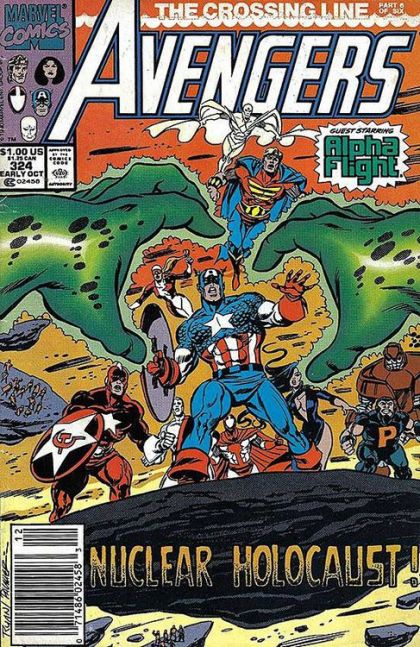 The Avengers, Vol. 1 The Crossing Line, Part Six: Imaginary Borders; The Avengers Crew: Armies of the Night |  Issue#324B | Year:1990 | Series: Avengers | Pub: Marvel Comics | Newsstand Edition
