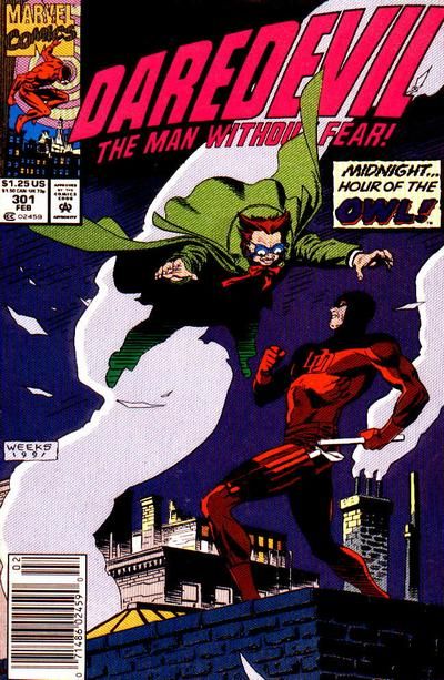 Daredevil, Vol. 1 The Raptor |  Issue#301B | Year:1992 | Series: Daredevil | Pub: Marvel Comics | Newsstand Edition