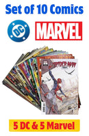 Set of 10 (5 DC Comics +  Marvel Comics) | Assorted Random Collection