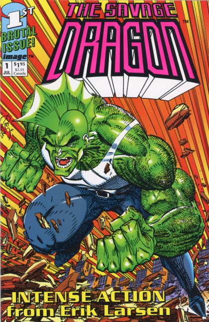 Savage Dragon, Vol. 1 Baptism Of Fire |  Issue#1A | Year:1992 | Series: The Savage Dragon | Pub: Image Comics | White Logo