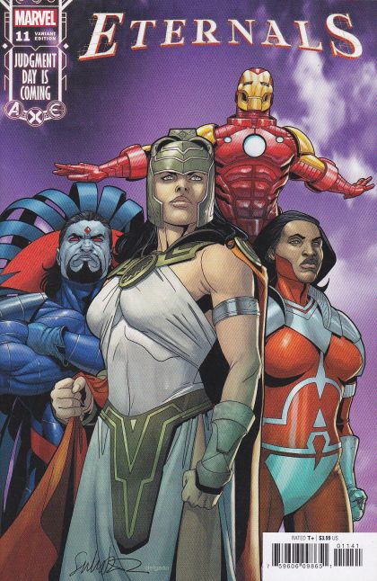 Eternals, Vol. 5 Hail Thanos, Part Five |  Issue#11D | Year:2022 | Series:  | Pub: Marvel Comics | Salvador Larroca Foreshadow Cover