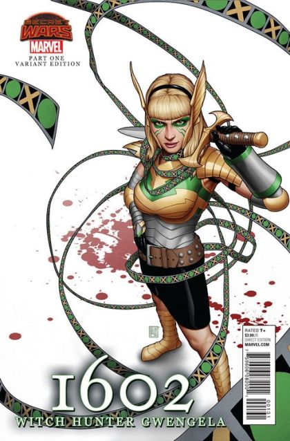 Marvel 1602: Witch Hunter Angela Secret Wars: Warzones - In Which Wicked Somethings This Way Comes |  Issue#1C | Year:2015 | Series: Marvel 1602 | Pub: Marvel Comics | John Tyler Christopher Gwen Stacy Variant
