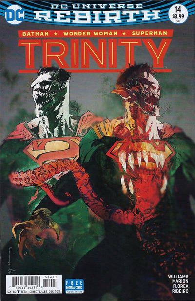 Trinity, Vol. 2 Dark Destiny, Dark Destiny Part Three |  Issue#14B | Year:2017 | Series:  | Pub: DC Comics | Variant Bill Sienkiewicz Cover