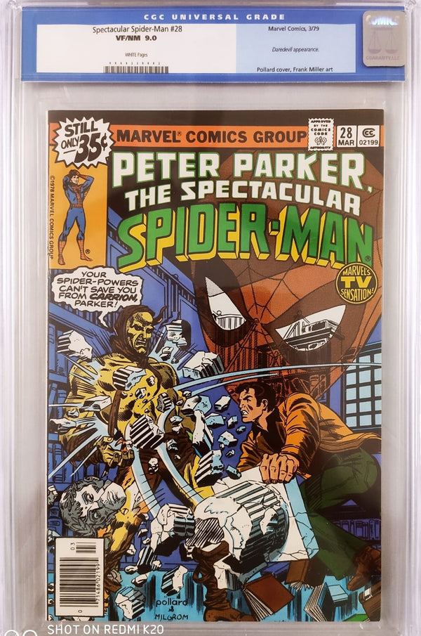 SPECTACULAR SPIDER-MAN #28 CGC 9.0 (GRADED SLABS) APPEARANCE OF DAREDEVIL