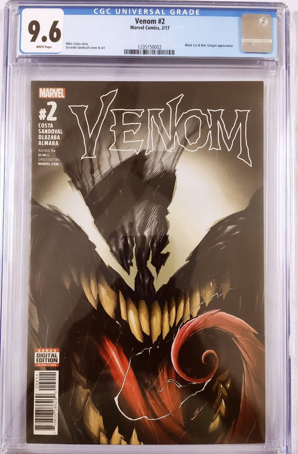 VENOM #2 CGC 9.6 (GRADED SLABS) BLACK CAT & MAC GARGAN APPEARANCE