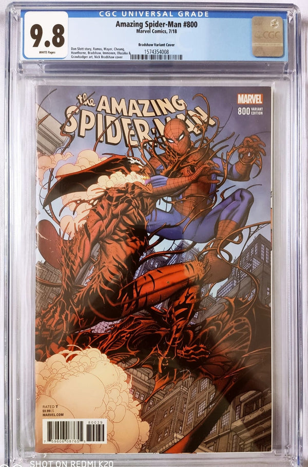AMAZING SPIDER-MAN #800 CGC 9.8 (GRADED SLABS) BRADSHAW VARIANT COVER