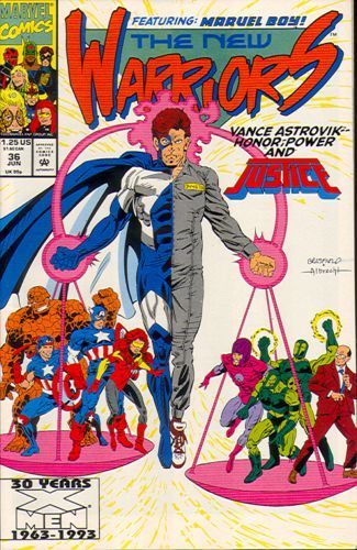The New Warriors, Vol. 1 The Scales Of Justice |  Issue#36A | Year:1993 | Series: New Warriors | Pub: Marvel Comics | Direct Edition