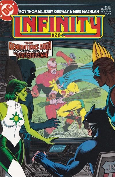 Infinity Inc., Vol. 1 The Generations Saga, Atomic Dreams-- Nuclear Nightmares |  Issue#8 | Year:1984 | Series: Infinity Inc. | Pub: DC Comics |