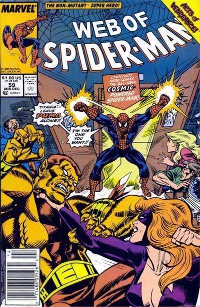 Web of Spider-Man, Vol. 1 Acts of Vengeance - With Great Power |  Issue#59B | Year:1989 | Series: Spider-Man | Pub: Marvel Comics | Newsstand Edition