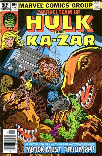 Marvel Team-Up, Vol. 1 Hulk and Ka-Zar |  Issue#104B | Year:1981 | Series: Marvel Team-Up | Pub: Marvel Comics | Newsstand Edition