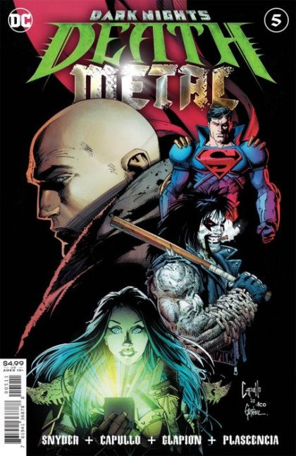 Dark Nights: Death Metal Dark Nights: Death Metal - An Anti-Crisis, Part V: The Man of No Tomorrow |  Issue#5A | Year:2020 | Series:  | Pub: DC Comics | Regular Greg Capullo & Jonathan Glapion Foil Embossed Cover