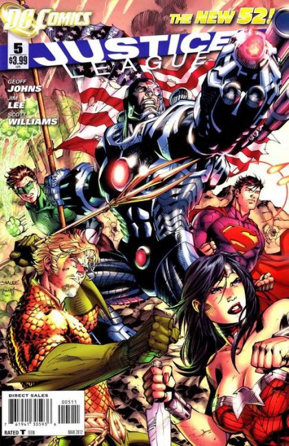 Justice League, Vol. 1 Justice League, Part Five |  Issue#5A | Year:2012 | Series: Justice League | Pub: DC Comics | Jim Lee Regular Cover