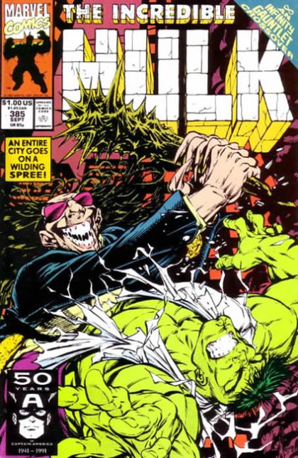 The Incredible Hulk, Vol. 1 Infinity Gauntlet - Dark Dominion |  Issue#385A | Year:1991 | Series: Hulk | Pub: Marvel Comics |