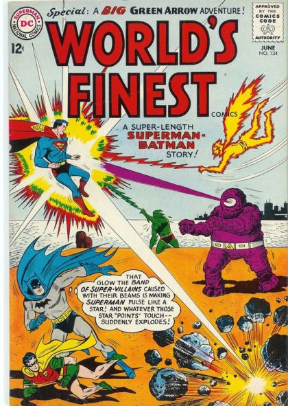 World's Finest Comics The Band Of Super-Villains / The Mystery of the Missing Inventors |  Issue#134 | Year:1963 | Series: World's Finest | Pub: DC Comics |