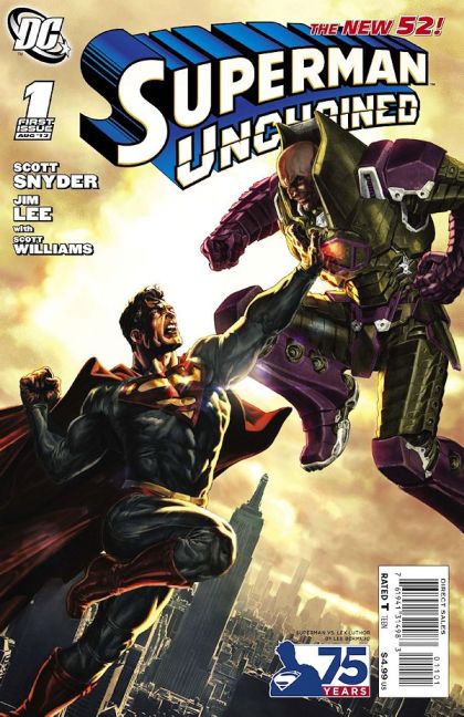 Superman Unchained The Leap / Epilogue |  Issue#1J | Year:2013 | Series: Superman | Pub: DC Comics | Superman vs Lex Luthor Cover