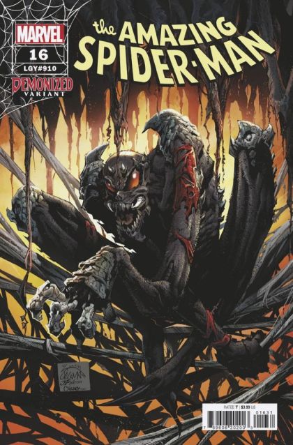The Amazing Spider-Man, Vol. 6 Dark Web - Spider-Man vs. Chasm |  Issue#16C | Year:2023 | Series: Spider-Man | Pub: Marvel Comics | Ryan Stegman Demonzied Variant
