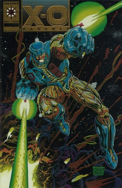 X-O Manowar, Vol. 1 Retribution, Prologue |  Issue#0B | Year:1993 | Series: X-O Manowar | Pub: Valiant Entertainment | Cvr B Gold Cover Var Quesada | Palmiotti | Cebollero