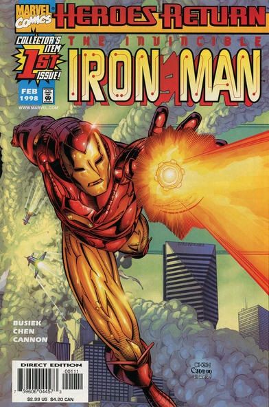 Iron Man, Vol. 3 Heroes Return - Looking Forward |  Issue#1A | Year:1997 | Series: Iron Man | Pub: Marvel Comics | Direct Edition