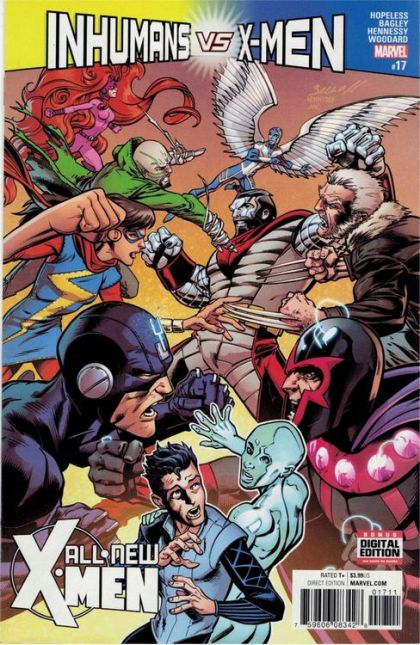 All-New X-Men, Vol. 2 Inhumans vs. X-Men  |  Issue#17A | Year:2017 | Series: X-Men | Pub: Marvel Comics | Regular Mark Bagley Cover