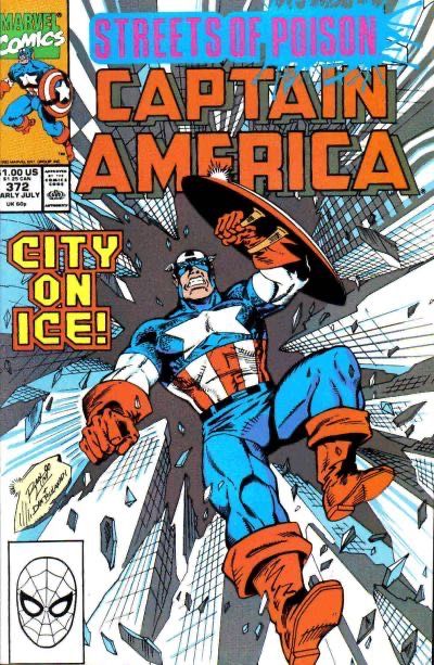 Captain America, Vol. 1 Streets Of Poison, Sold on Ice |  Issue#372A | Year:1990 | Series: Captain America | Pub: Marvel Comics | Direct Edition