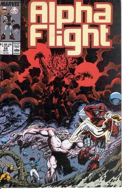 Alpha Flight, Vol. 1 Well, You Can Bet Your Bones It's Not on Liveworld |  Issue#58 | Year:1988 | Series: Alpha Flight | Pub: Marvel Comics | Jim Lee Regular Cover
