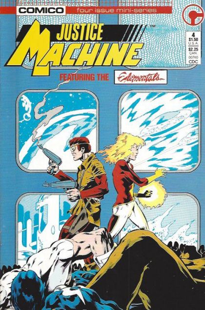 Justice Machine featuring the Elementals Chapter Four: The Dreadnought Affair |  Issue#4A | Year:1986 | Series: Justice Machine | Pub: Comico | Direct Edition