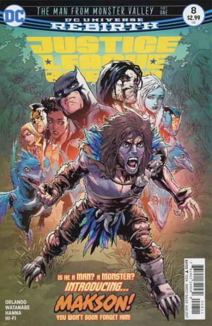 Justice League Of America, Vol. 5 The Man From Monster Valley, Part One |  Issue#8A | Year:2017 | Series:  | Pub: DC Comics | Regular Felipe Watanabe Cover