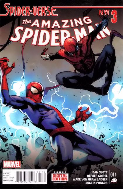The Amazing Spider-Man, Vol. 3 Spider-Verse - Spider-Verse, Part Three: Higher Ground |  Issue#11A | Year:2014 | Series: Spider-Man | Pub: Marvel Comics | Regular Olivier Coipel Cover