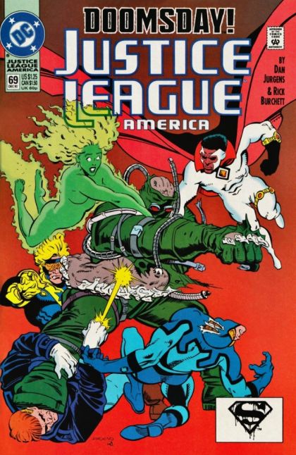 Justice League / International / America Doomsday! - The Death of Superman, Doomsday! |  Issue#69A | Year:1992 | Series: Justice League | Pub: DC Comics |