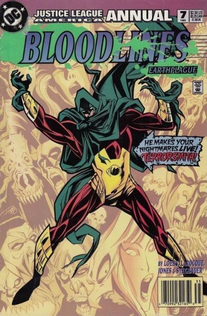 Justice League / International / America Annual Bloodlines - Only the Lucky Ones Die! |  Issue#7B | Year:1993 | Series: JLA | Pub: DC Comics | Newsstand Edition