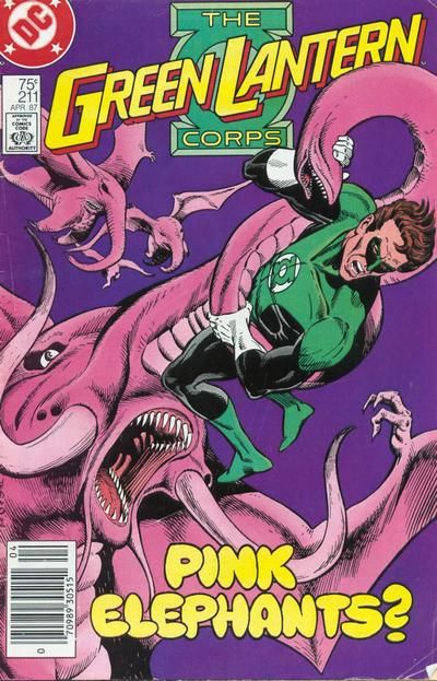 Green Lantern, Vol. 2 Pink Elephants |  Issue#211B | Year:1987 | Series: Green Lantern | Pub: DC Comics | Newsstand Edition
