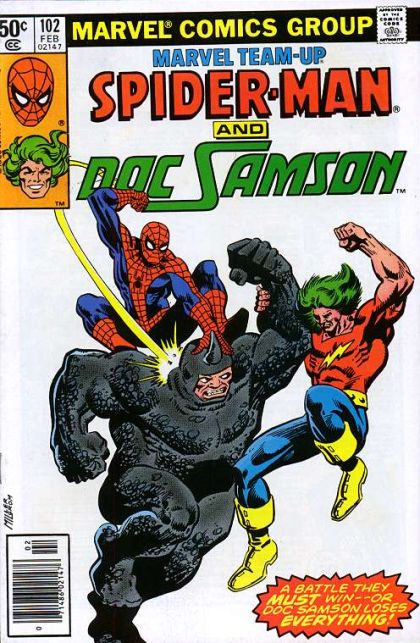 Marvel Team-Up, Vol. 1 Spider-Man And Doc Samson: Samson And Delilah! |  Issue#102B | Year:1981 | Series: Marvel Team-Up | Pub: Marvel Comics | Newsstand Edition