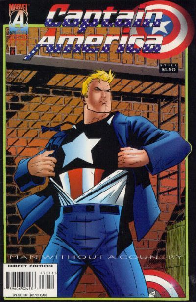 Captain America, Vol. 1 Man Without A Country, Part 1: Executive Action |  Issue#450A | Year:1996 | Series: Captain America | Pub: Marvel Comics | Direct Edition