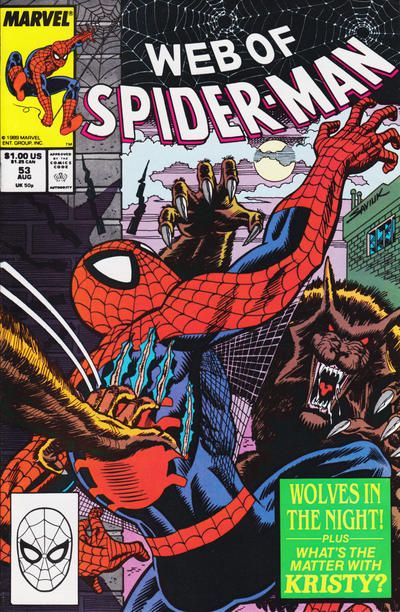Web of Spider-Man, Vol. 1 Wolves in the Night |  Issue#53A | Year:1989 | Series: Spider-Man | Pub: Marvel Comics | Direct Edition